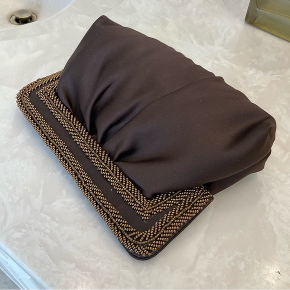 Balborg beaded satin clutch evening bag with strap, NWT yet vintage, excellent! - Picture 6 of 13